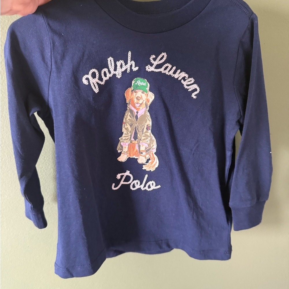 Ralph Lauren Navy toddler Long-Sleeve Polo Graphic Tee 18m